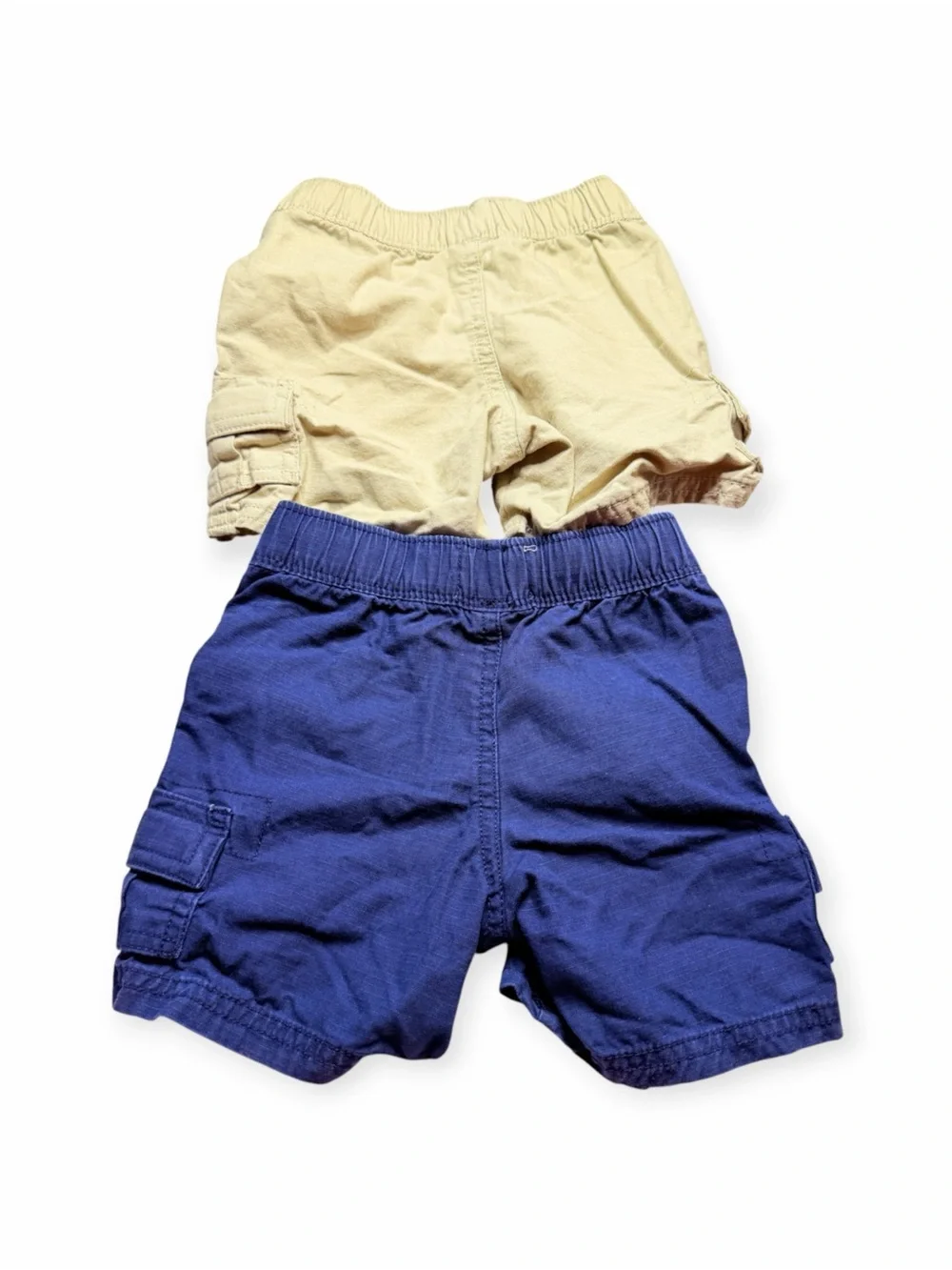 The Children’s Place Boys Cargo Shorts Lot of 2 Size 9-12M Blue Khaki Cotton